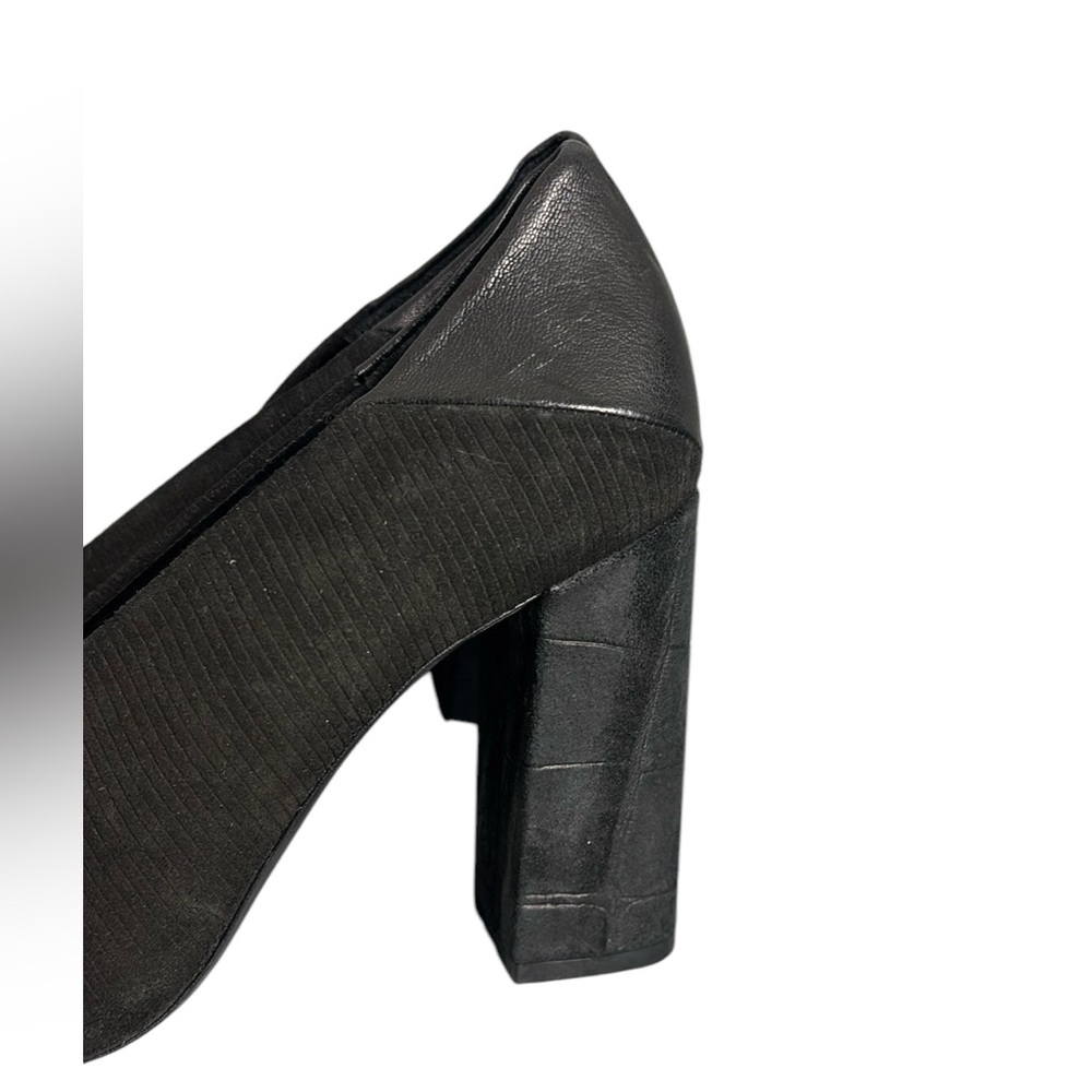 Free People Take Heart Block Heel Elegant Black Women's Shoes NWT Suede Leather - Picture 5 of 9